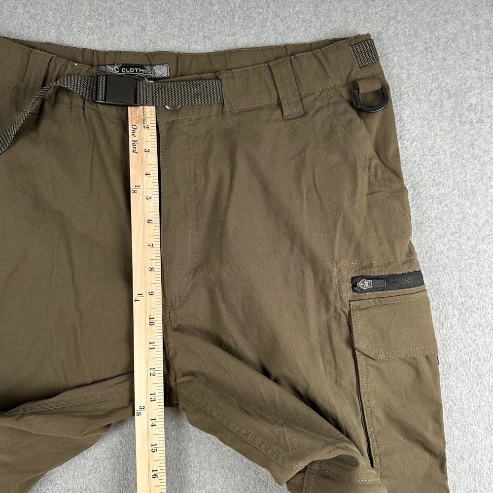 BC Clothing Mens Cargo Convertible Pants Zip Off Legs Khaki‎ Size XXL 30 - Picture 6 of 8